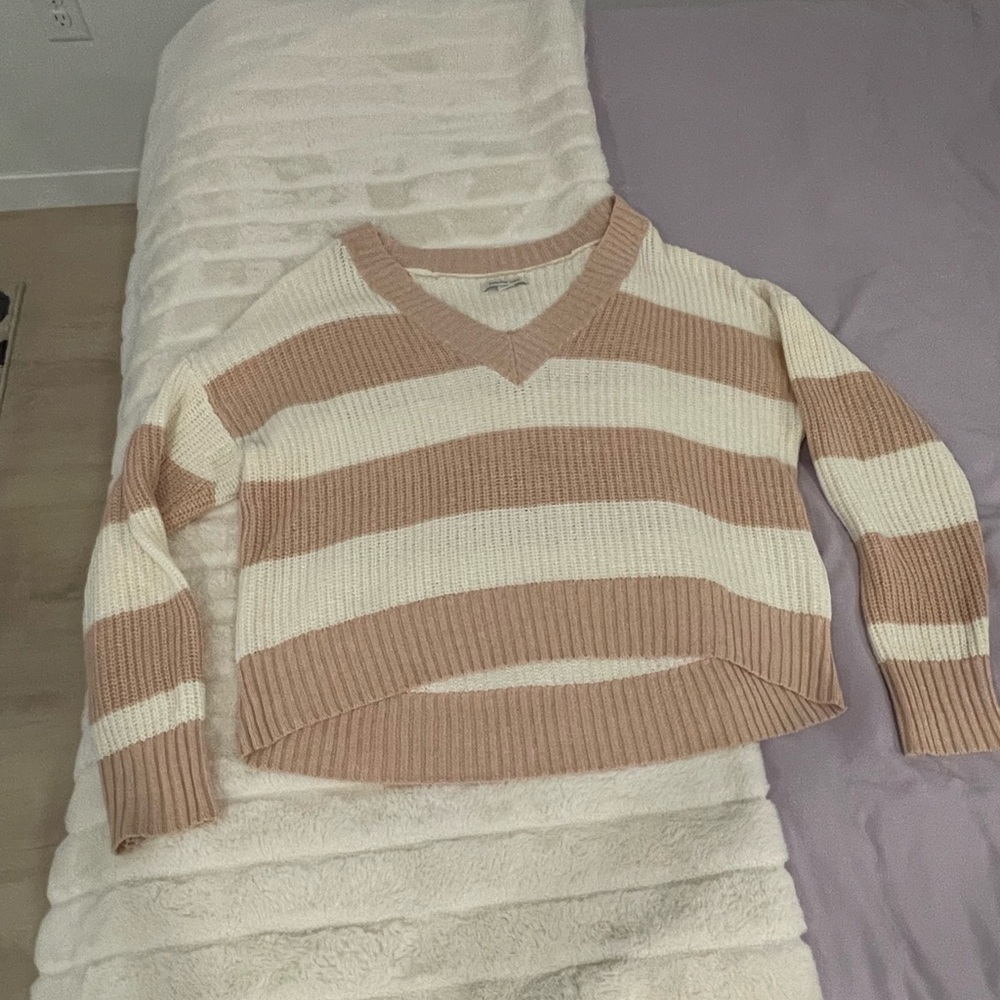 Bundle and save: American Eagle Light Pink Striped Sweater